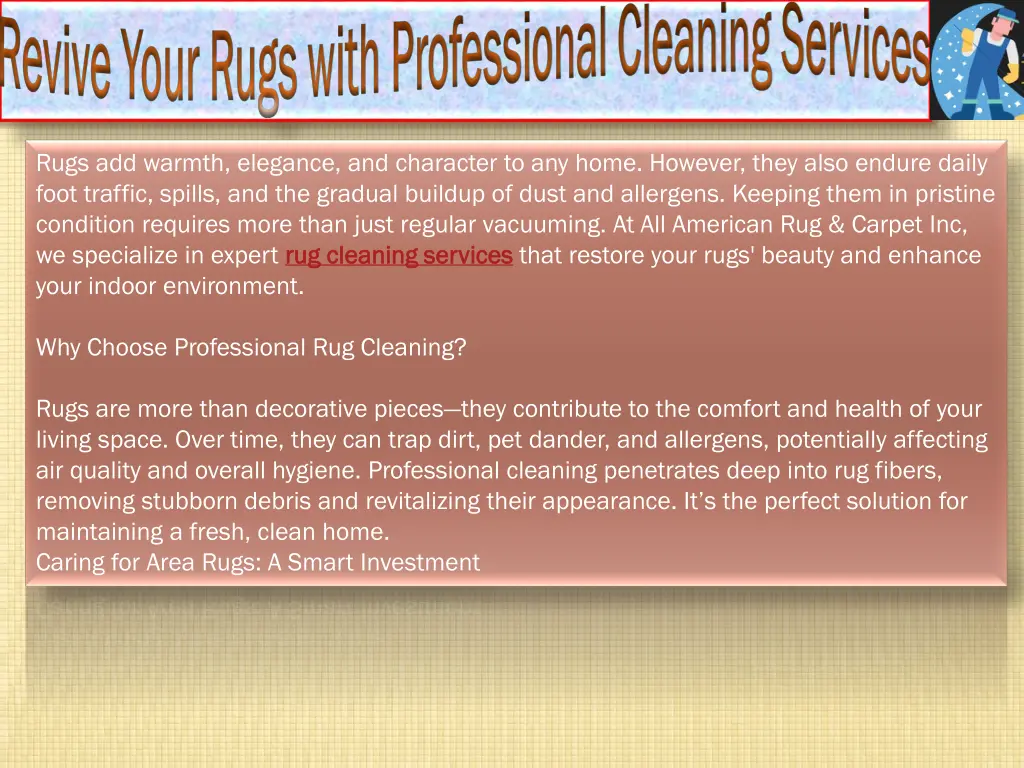 revive your rugs with professional cleaning 1