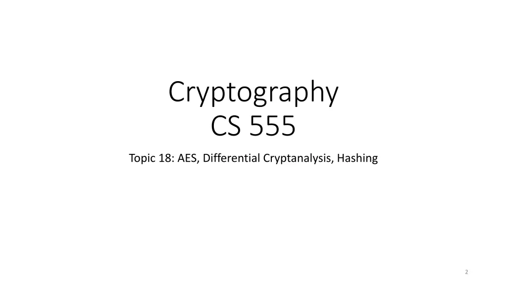 cryptography cs 555