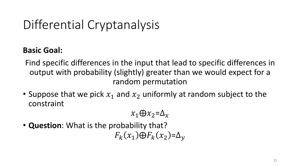 differential cryptanalysis