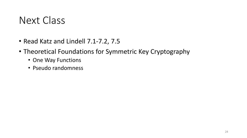 next class