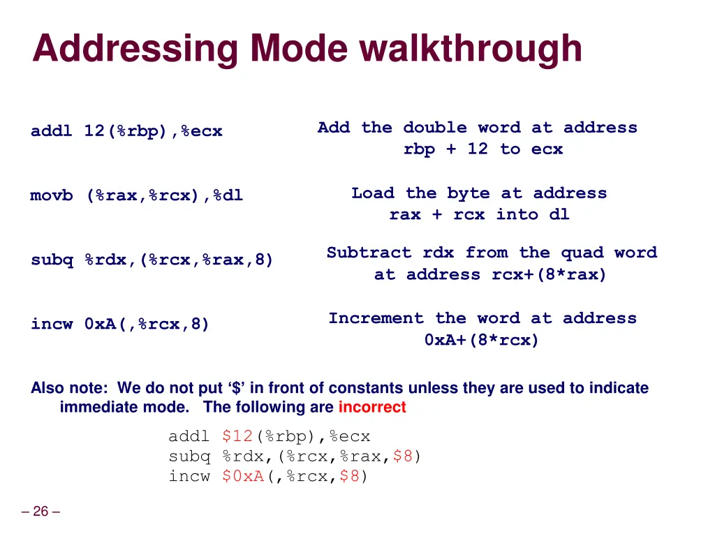 addressing mode walkthrough