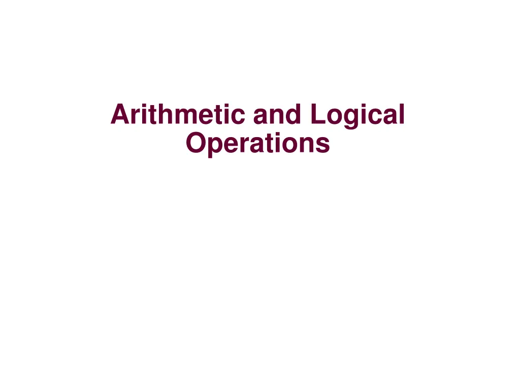 arithmetic and logical operations
