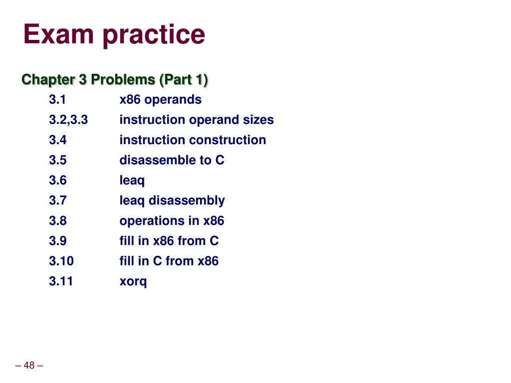 exam practice