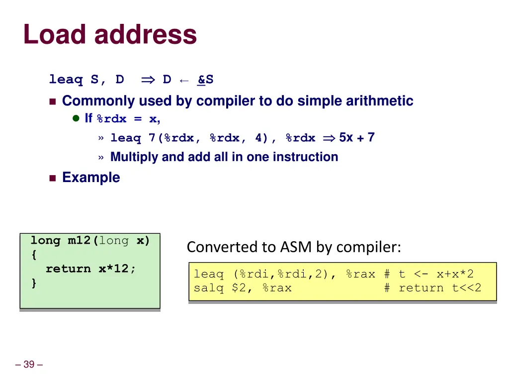 load address 1