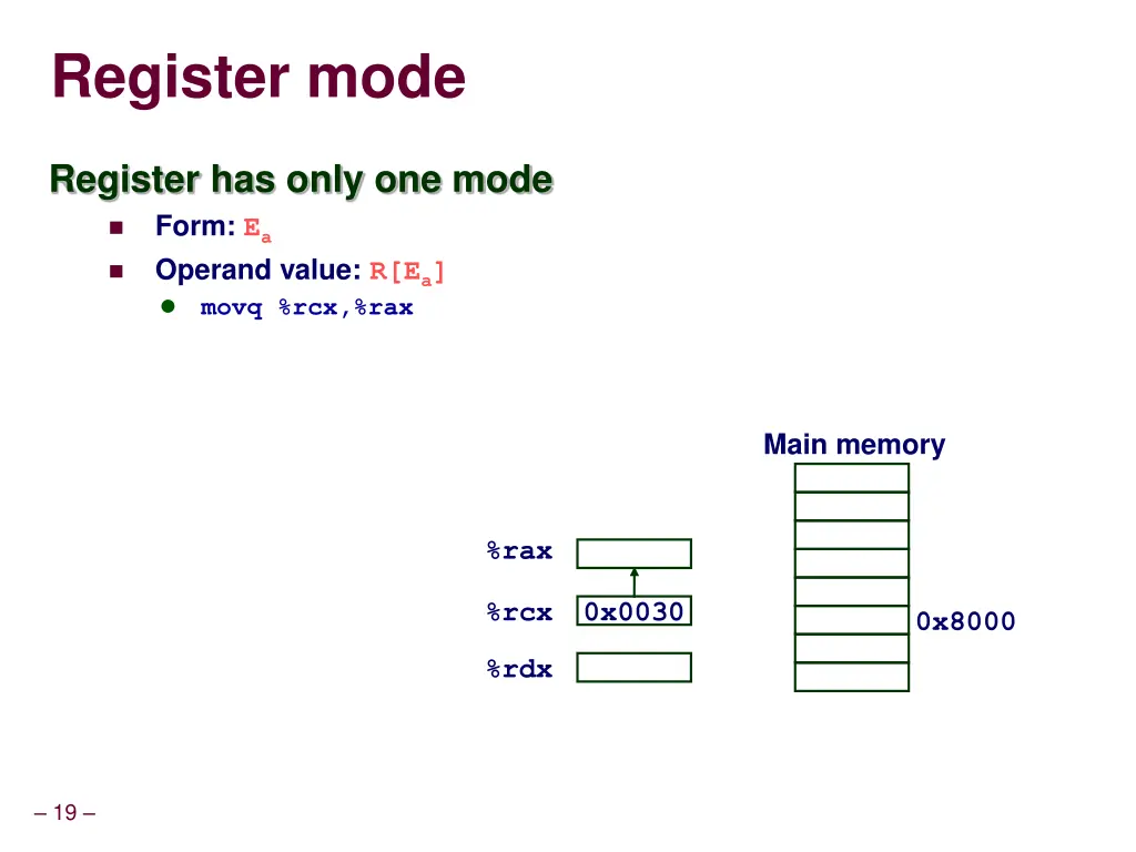register mode