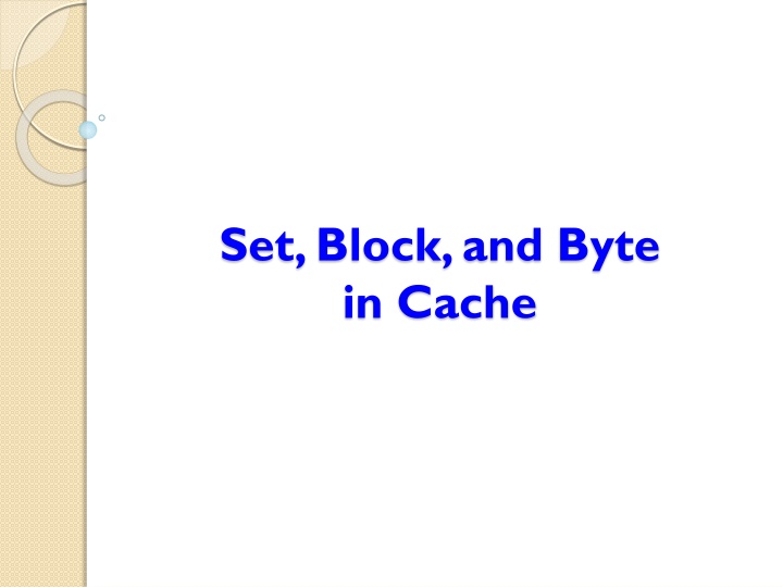 set block and byte in cache