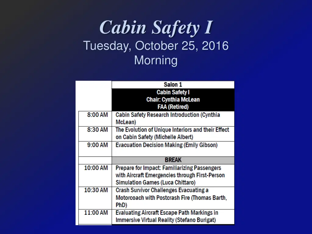 cabin safety i tuesday october 25 2016 morning