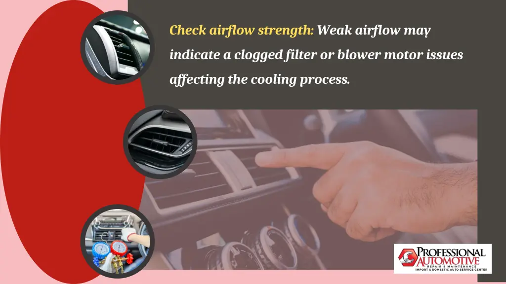 check airflow strength weak airflow may