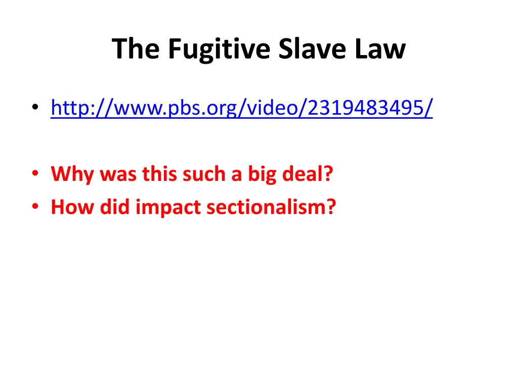 the fugitive slave law