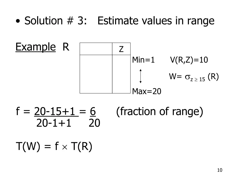 solution 3 estimate values in range