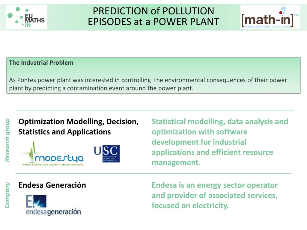 prediction of pollution episodes at a power plant