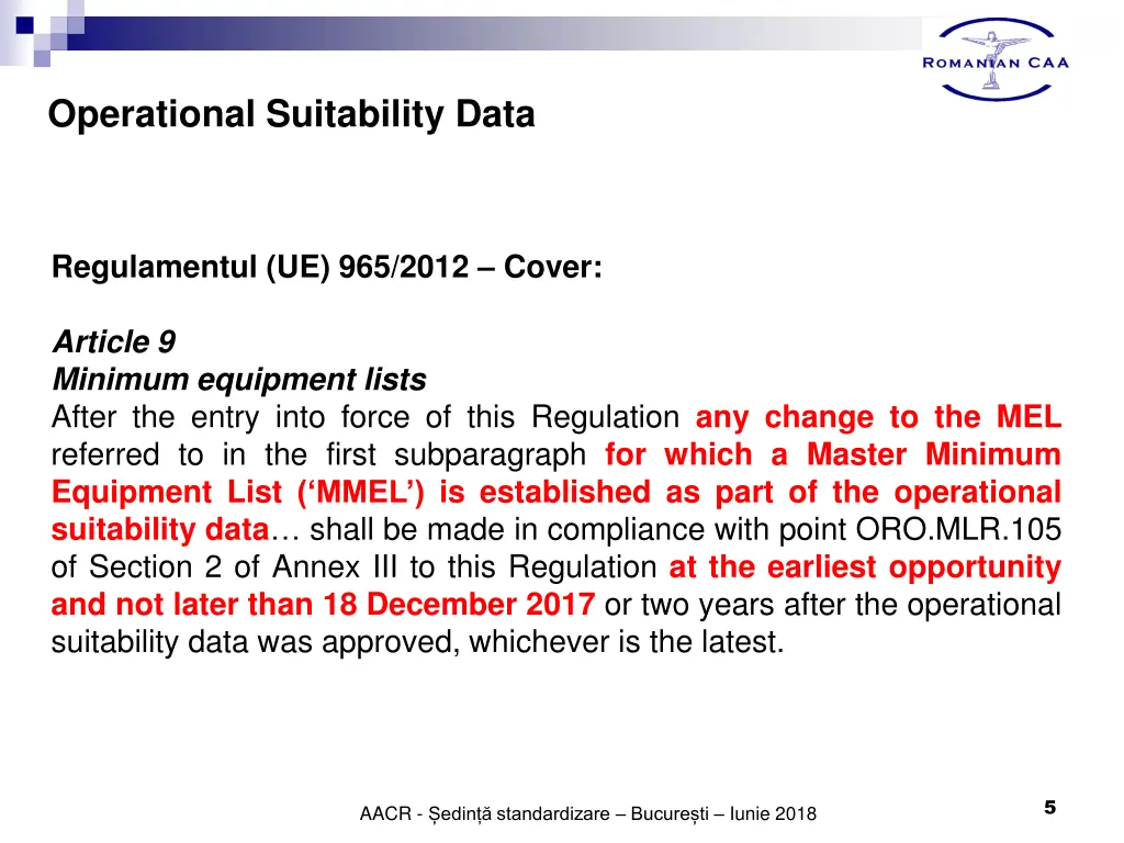 operational suitability data