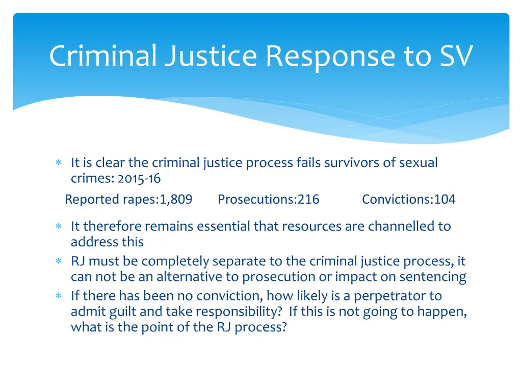criminal justice response to sv