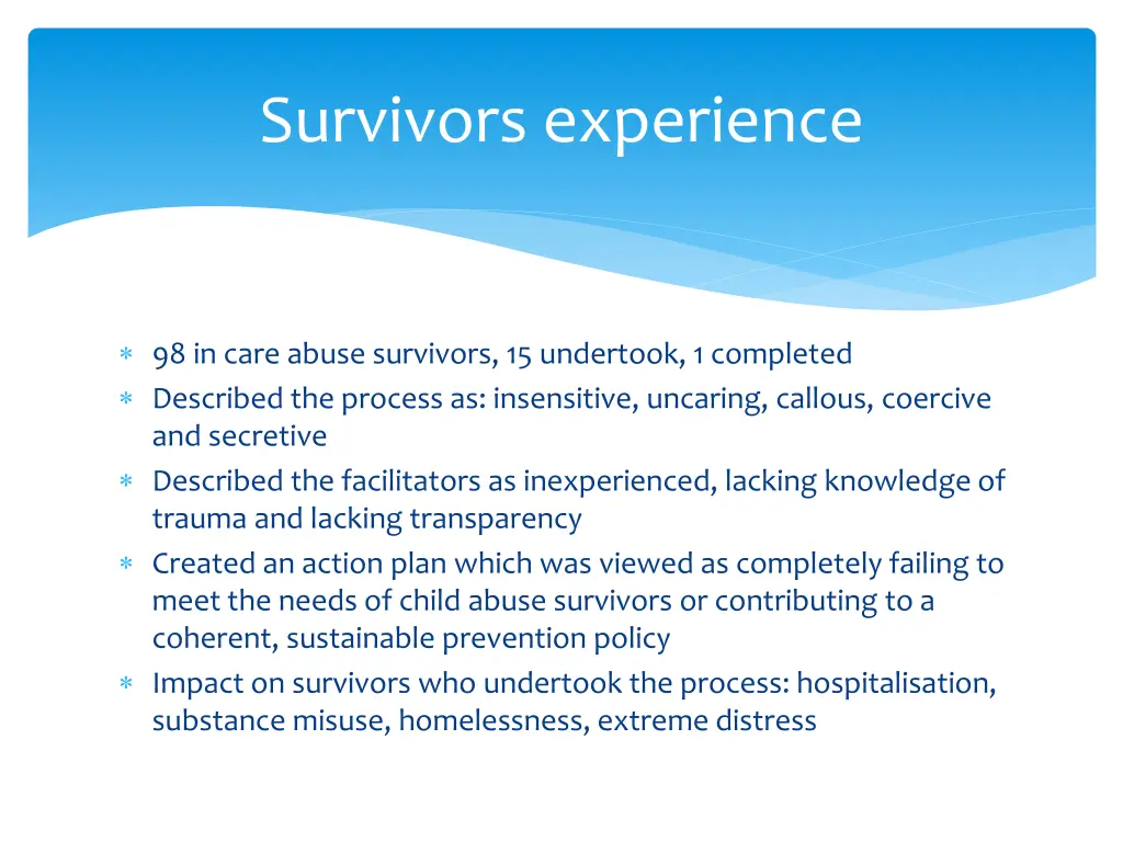 survivors experience