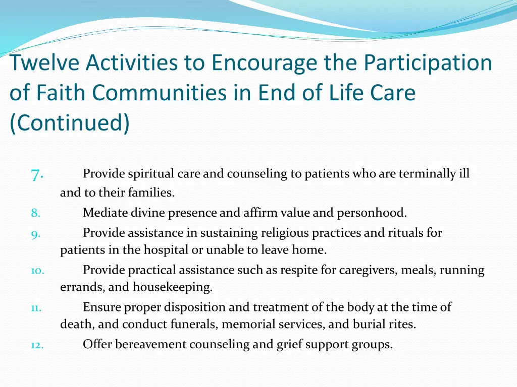 twelve activities to encourage the participation 1