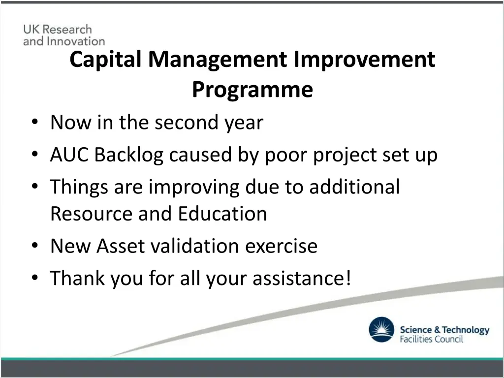 capital management improvement programme
