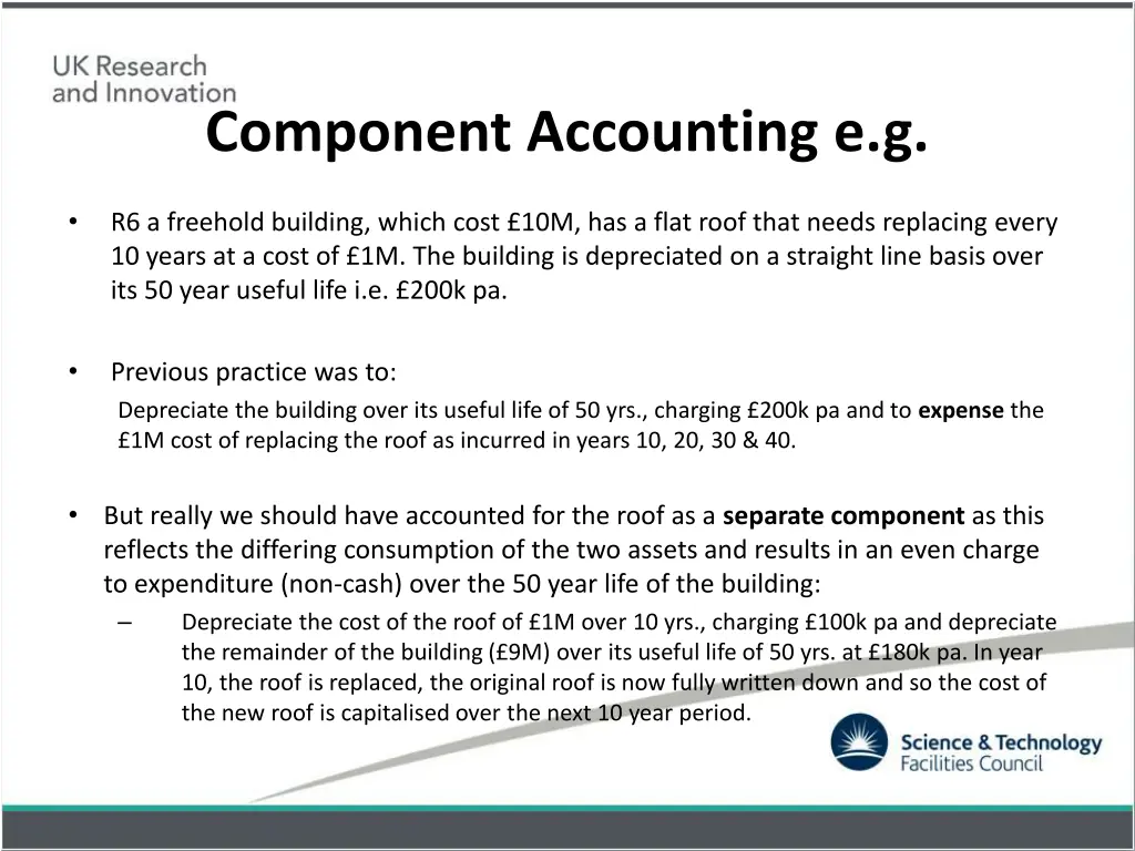 component accounting e g