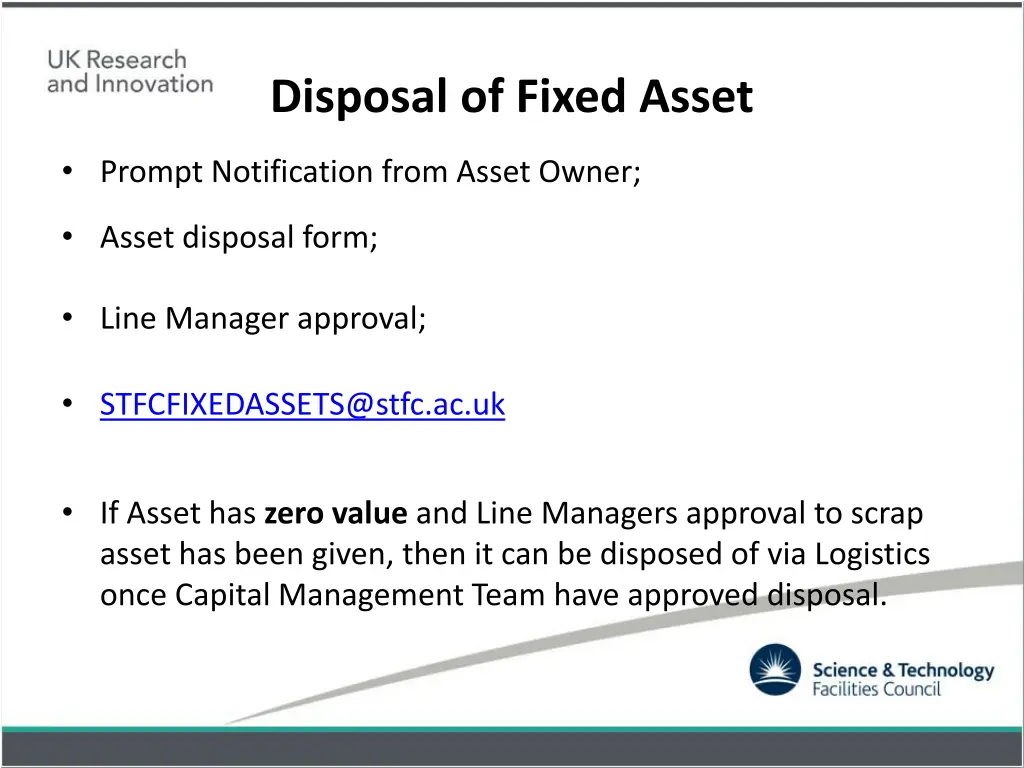 disposal of fixed asset