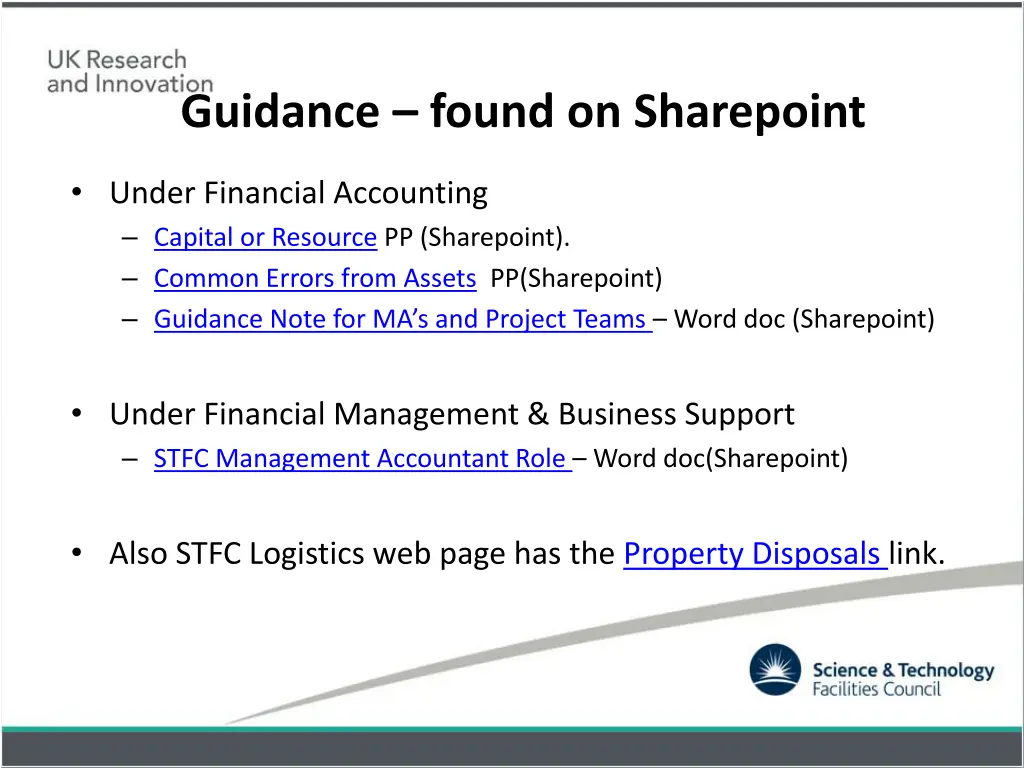 guidance found on sharepoint