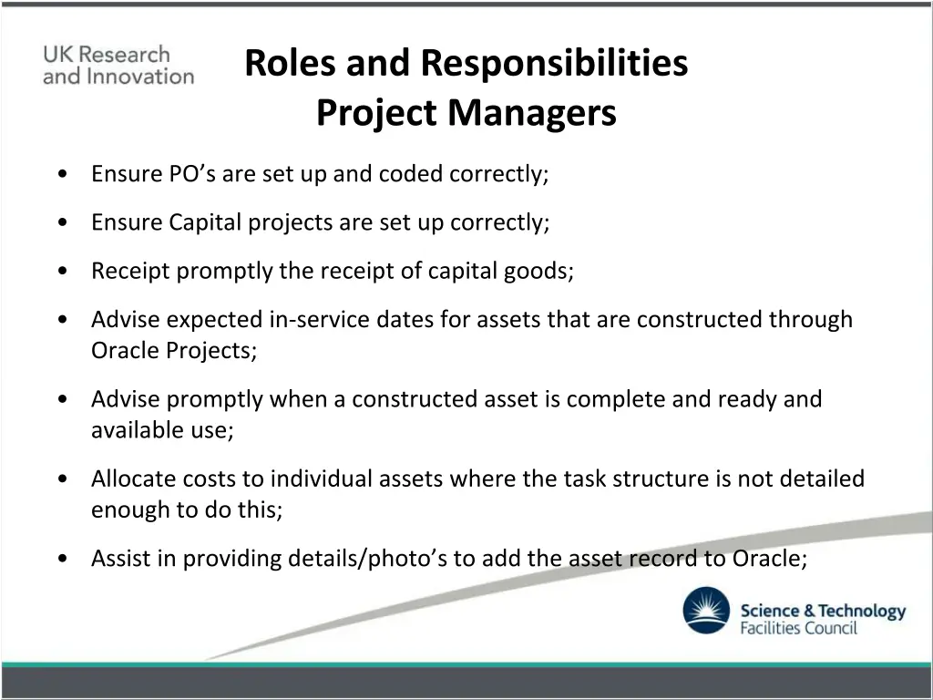 roles and responsibilities project managers
