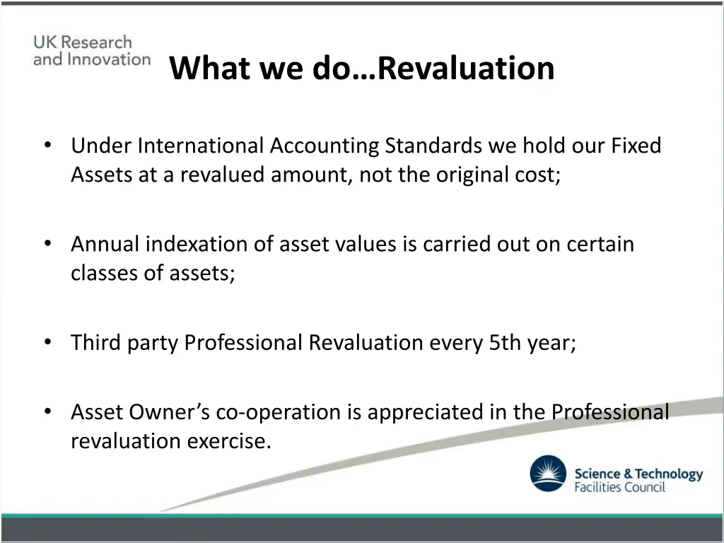 what we do revaluation