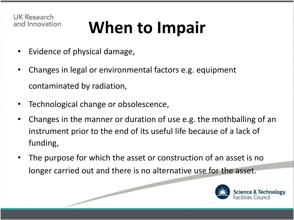 when to impair