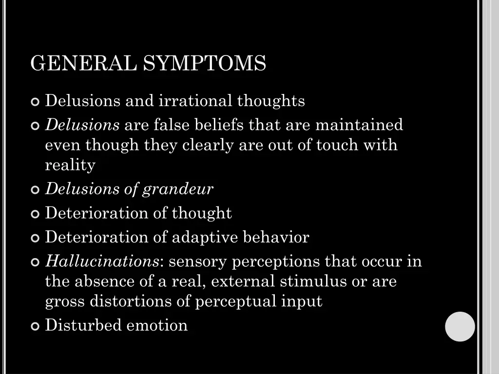general symptoms