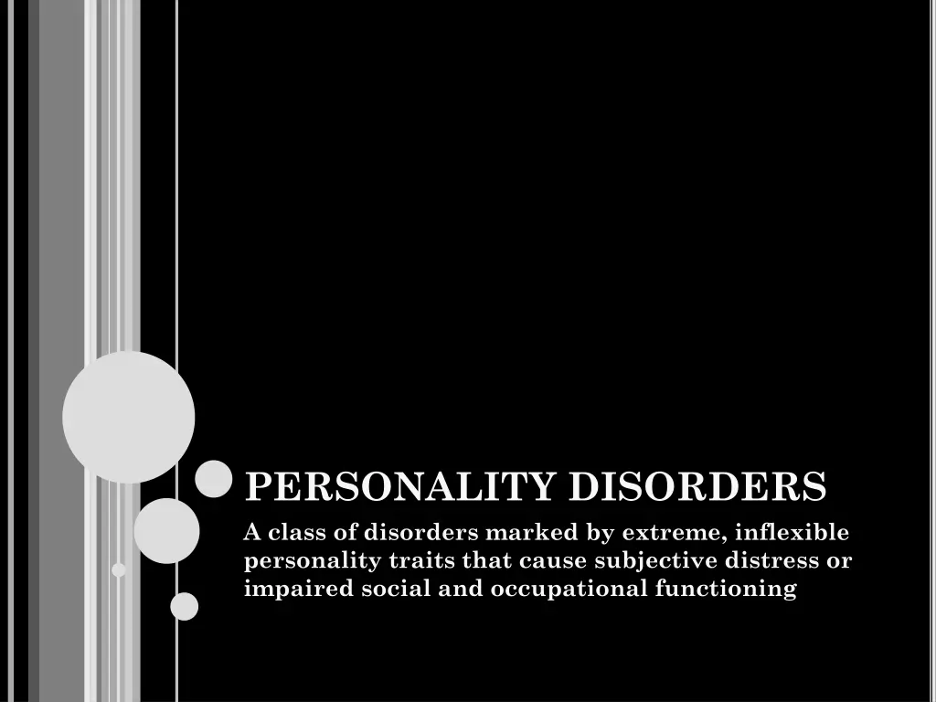 personality disorders a class of disorders marked