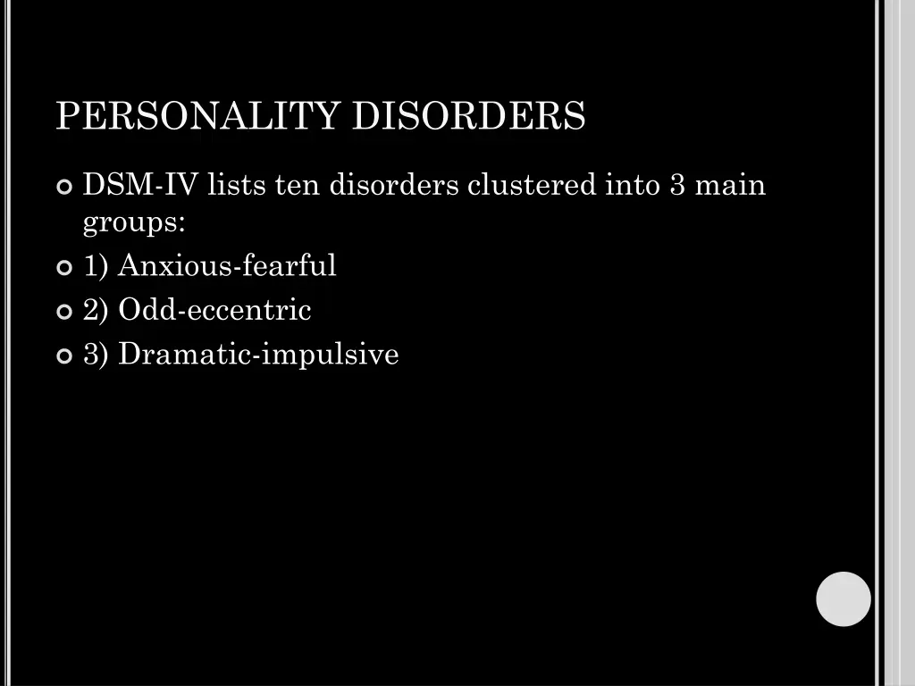 personality disorders