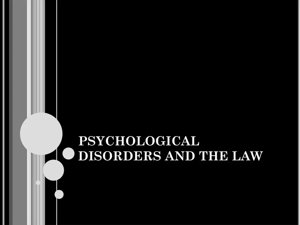 psychological disorders and the law