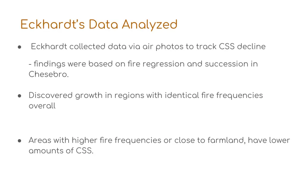 eckhardt s data analyzed