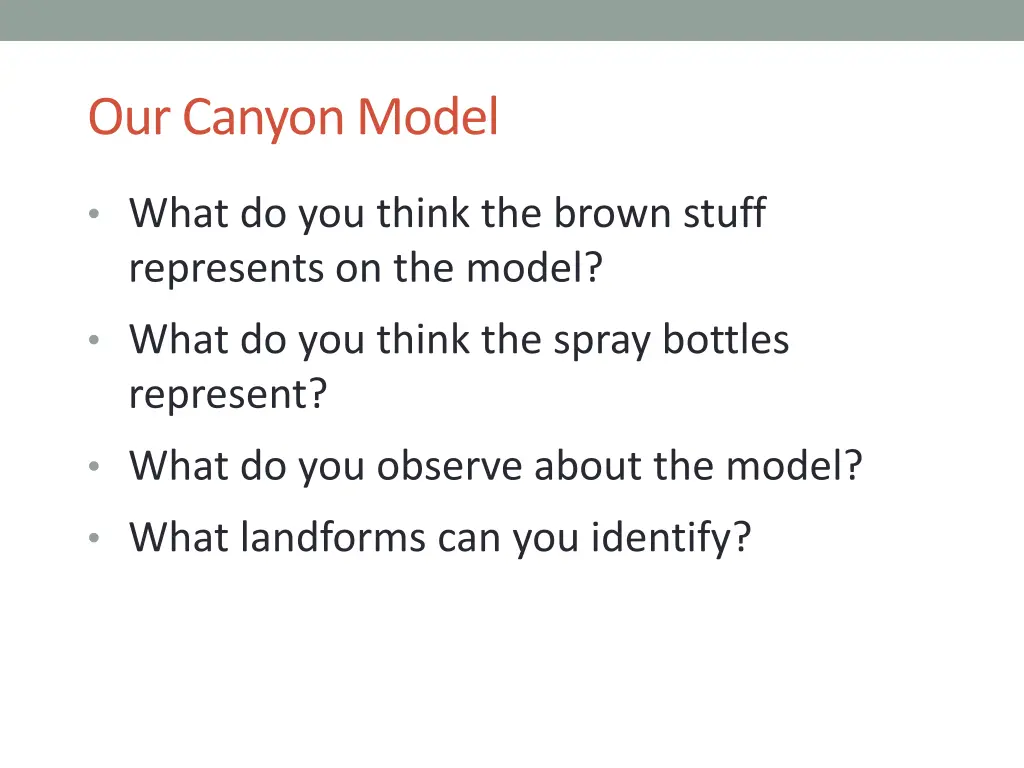 our canyon model