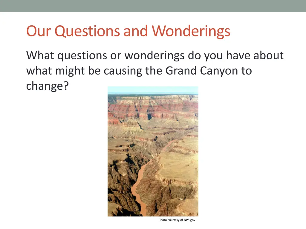 our questions and wonderings
