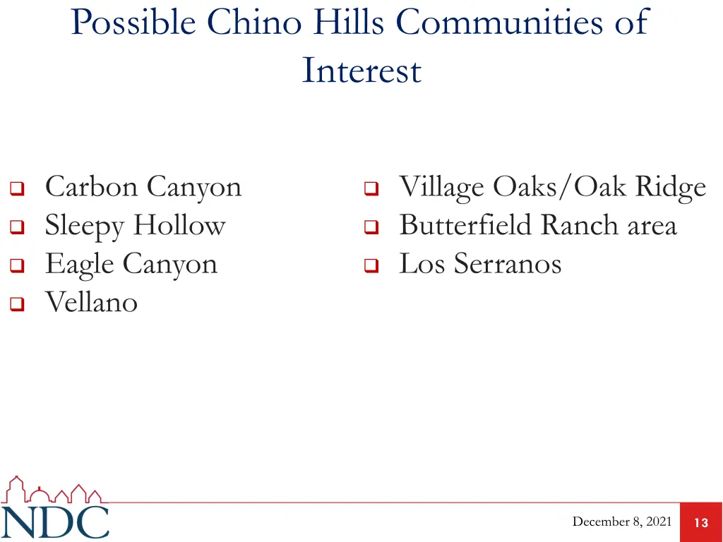 possible chino hills communities of interest
