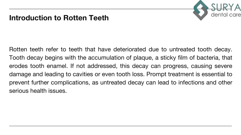 introduction to rotten teeth