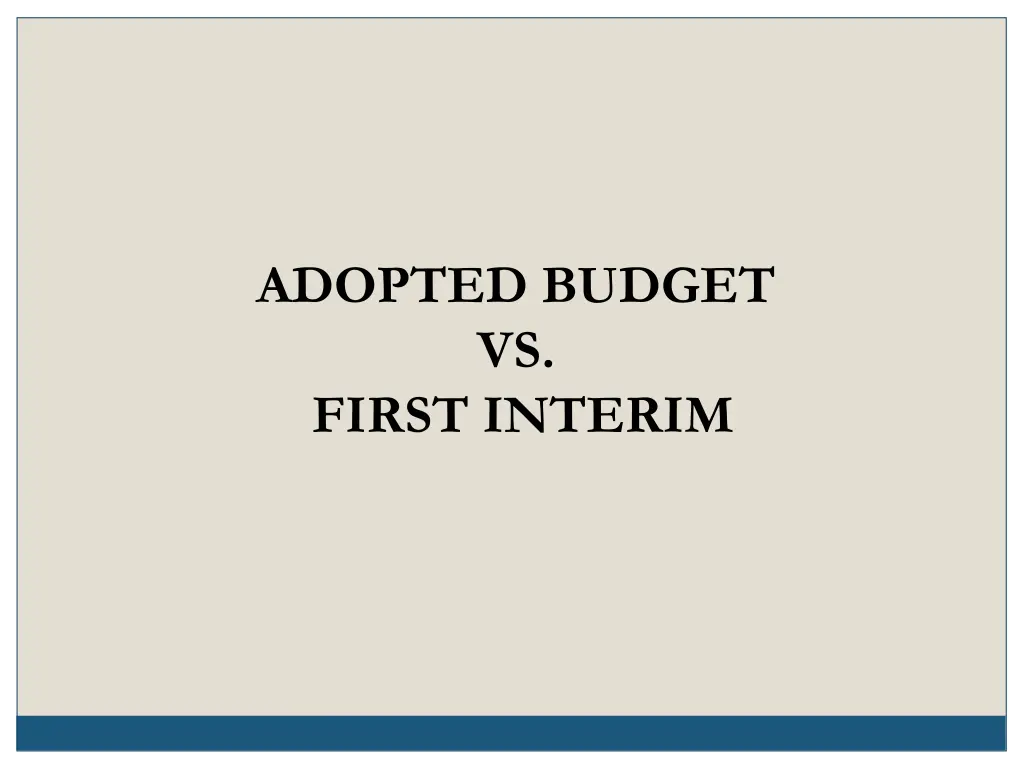 adopted budget vs first interim