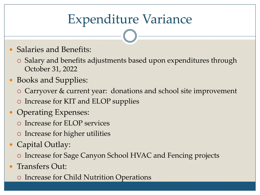 expenditure variance
