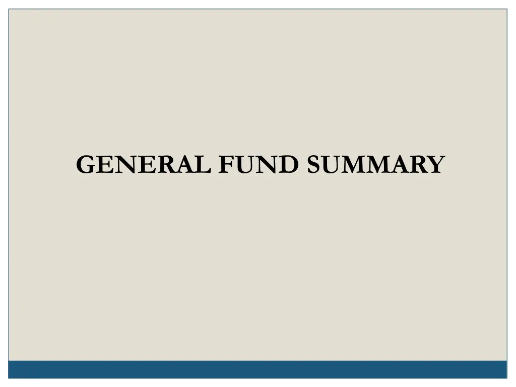 general fund summary