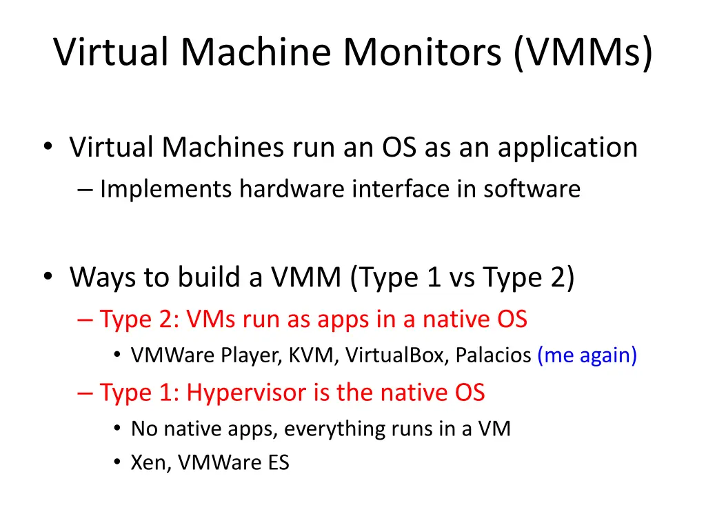 virtual machine monitors vmms