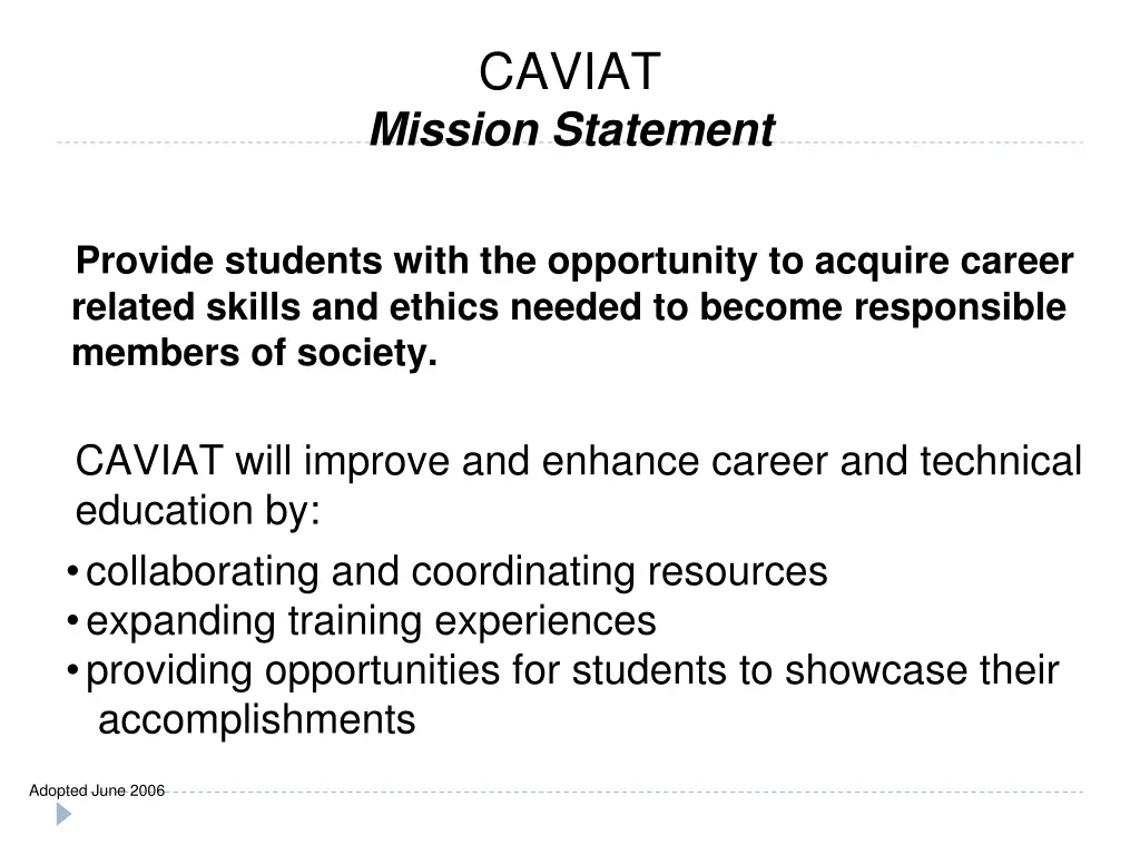 caviat