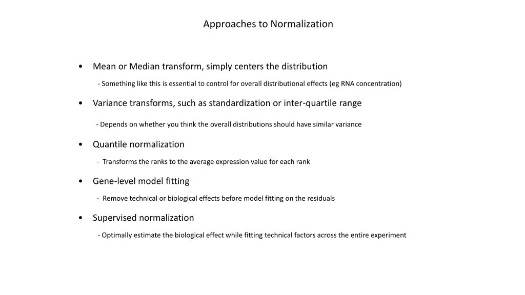 approaches to normalization