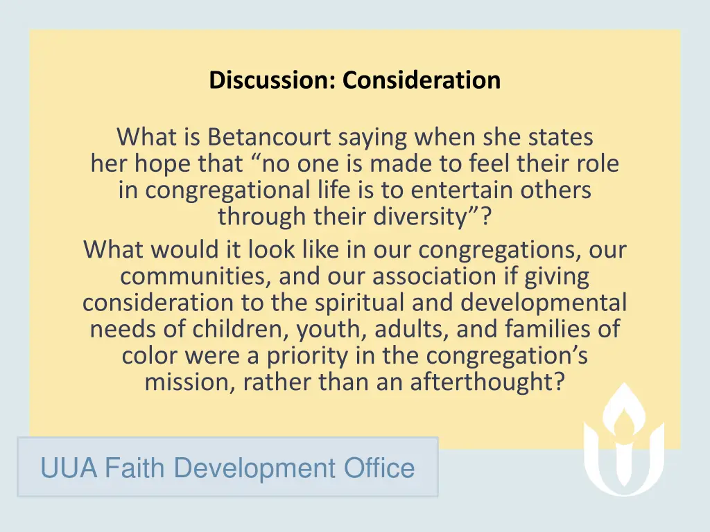 discussion consideration