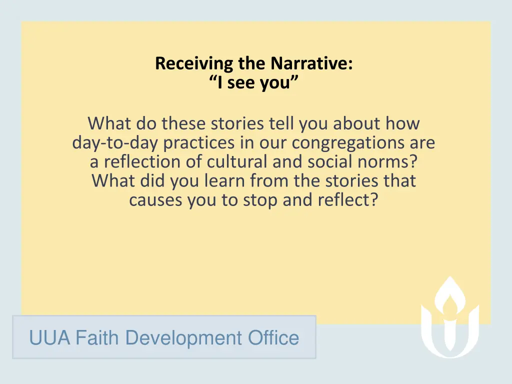 receiving the narrative i see you