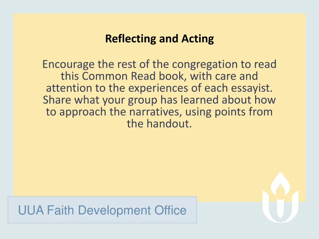 reflecting and acting