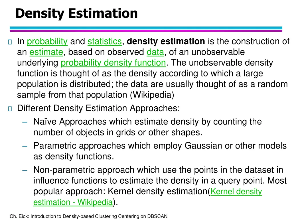 density estimation
