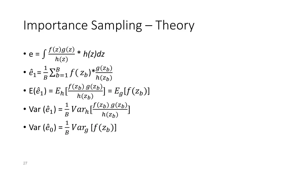 importance sampling theory 1