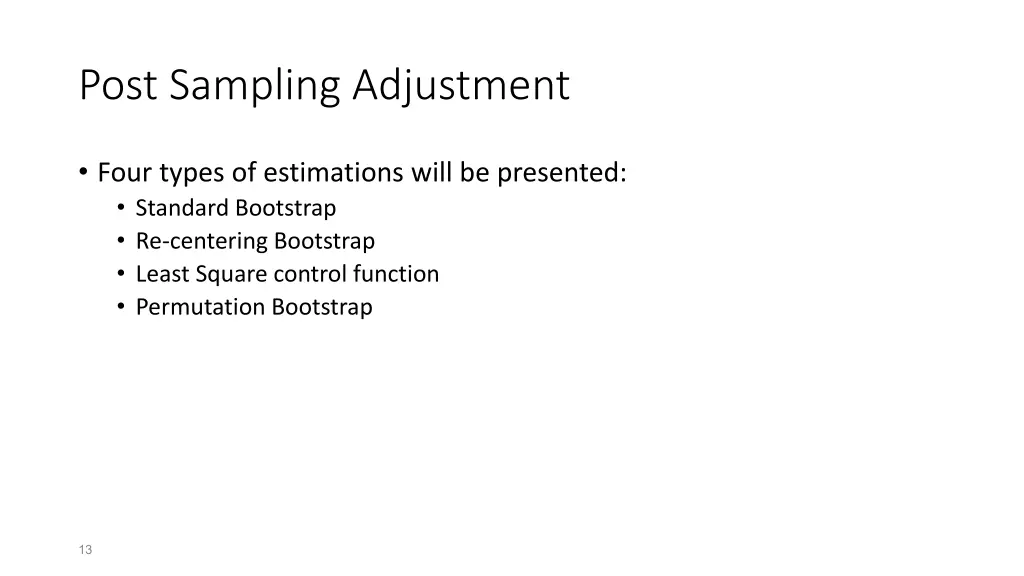 post sampling adjustment