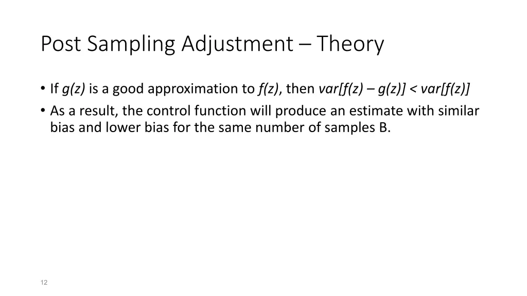post sampling adjustment theory 1