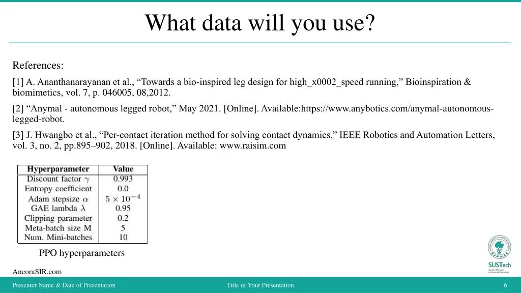 what data will you use 1