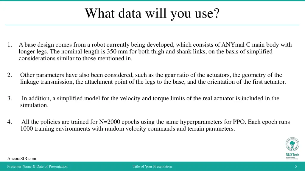 what data will you use